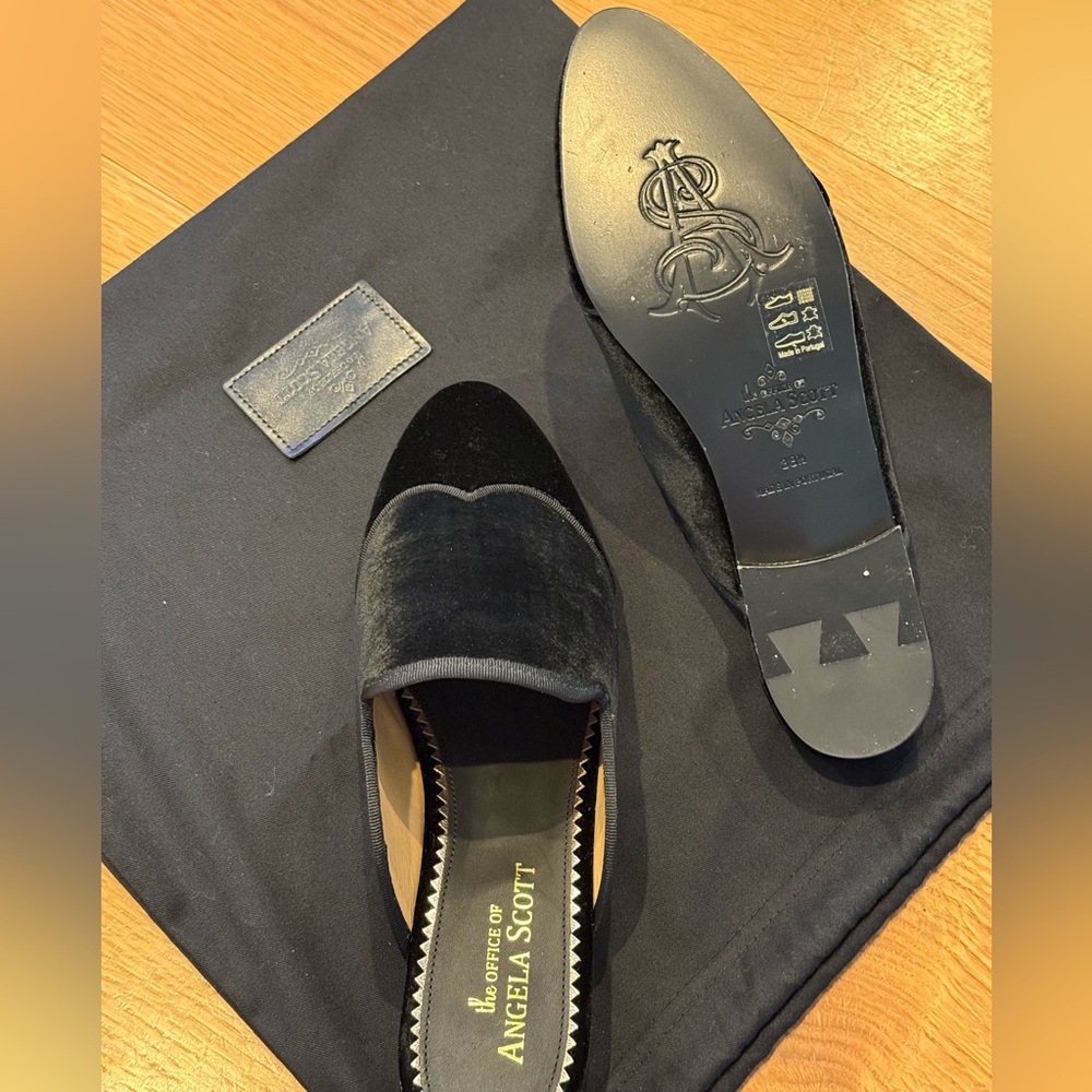 Angela Scott Black Velvet Mules - Picture 3 of 3